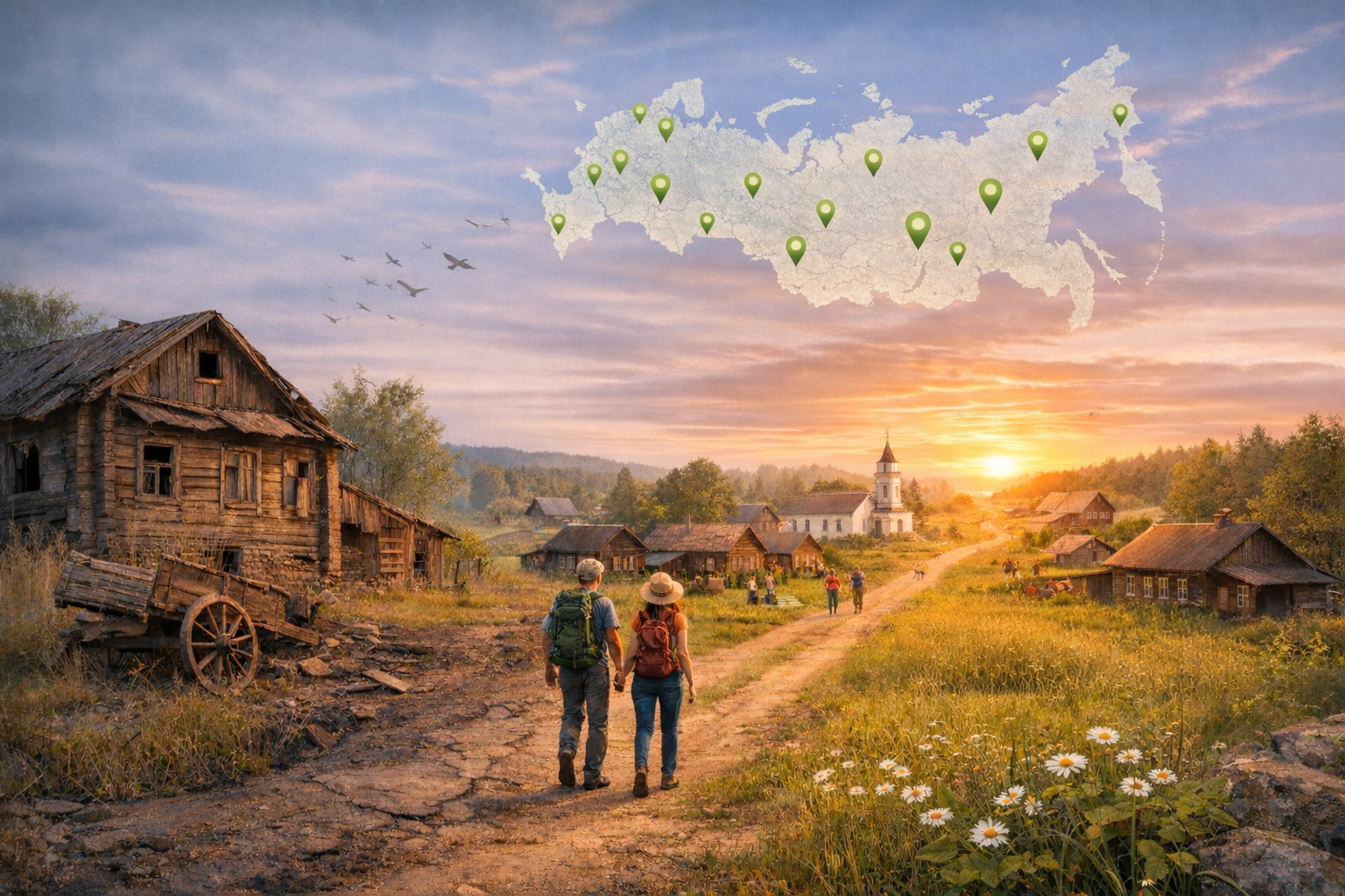 Деревня среди природы